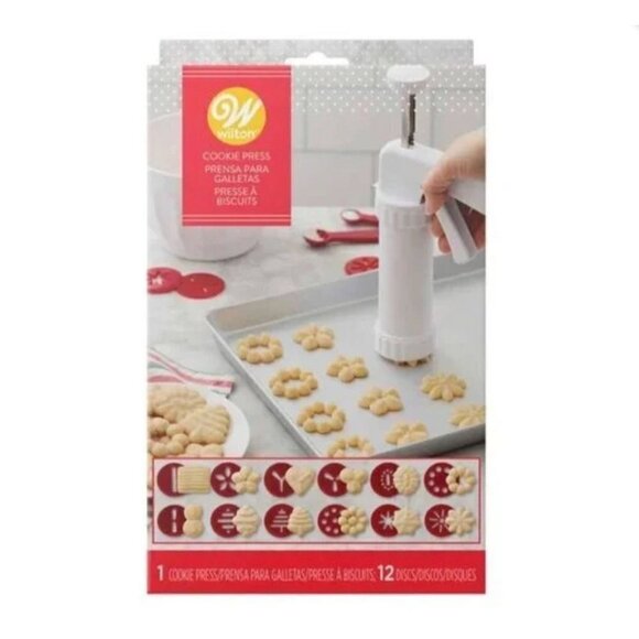Wilton Cookie Press Set, 13-Piece Kit with Spritz Cookie Press & Discs - Picture 1 of 10